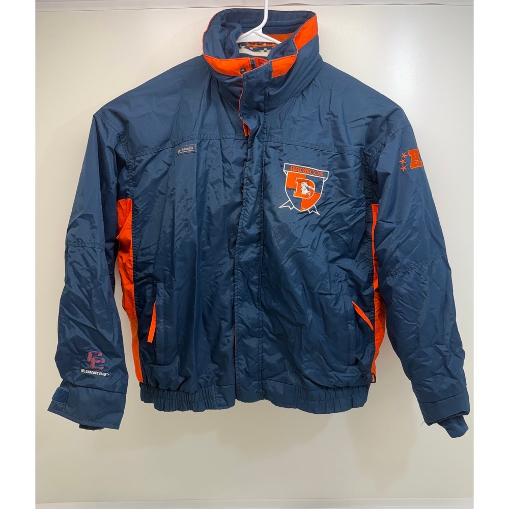 Vtg 1990 Denver Broncos Columbia Rare NFL Coaches Club Bomber Jacket XL Shell